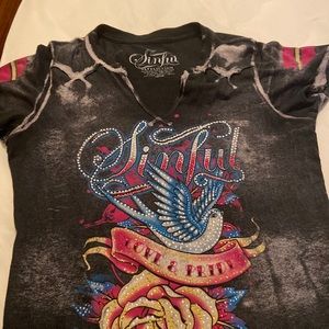 SINFUL Affliction Multi color shirt